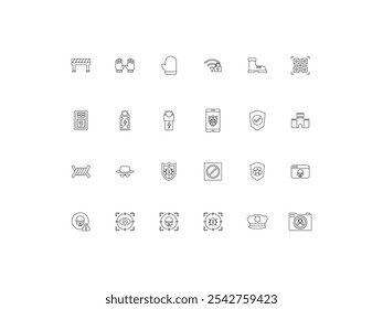 Security icon set, design, vector illustration