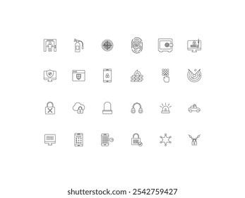Security icon set, design, vector illustration