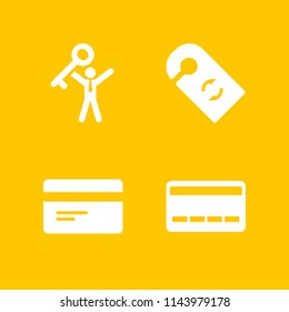 security icon set with doorknob sign, credit card and key to success vector icons for web and graphic design