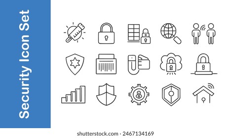 Security Icon Set with editable vector. 