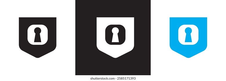 Security icon set. Icons related to security, lock, password, protection. isolated on white and black background. vector illustration. EPS10