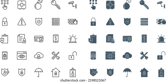 Security icon set isolated on white background