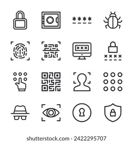Security icon set isolated on white