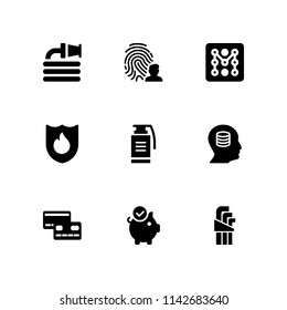security icon set. keys, password and database vector icon for graphic design and web