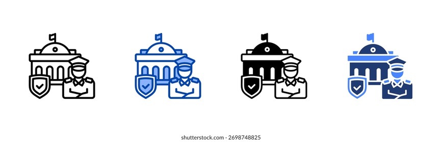 Ícone de segurança definir coleção de vários estilos