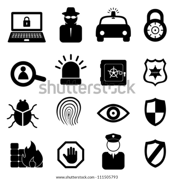 Security icon set on white\
background