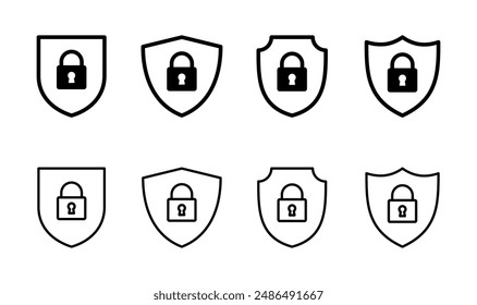 Conjunto de iconos de seguridad. icono de protección. privacidad. vpn