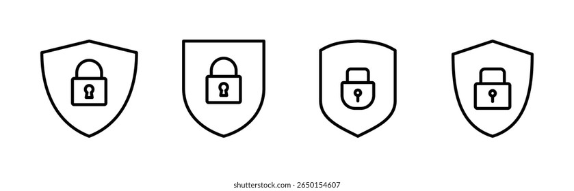 Conjunto de iconos de seguridad. icono de protección. privacidad. vpn
