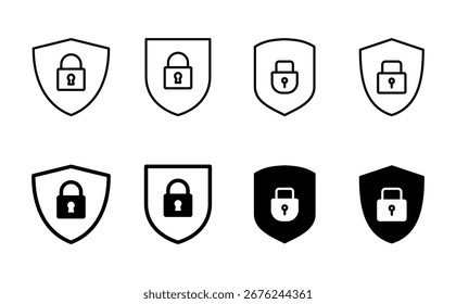 Conjunto de iconos de seguridad. icono de protección. privacidad. vpn