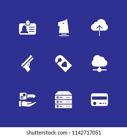 security icon set. server, knight and credit card vector icon for graphic design and web