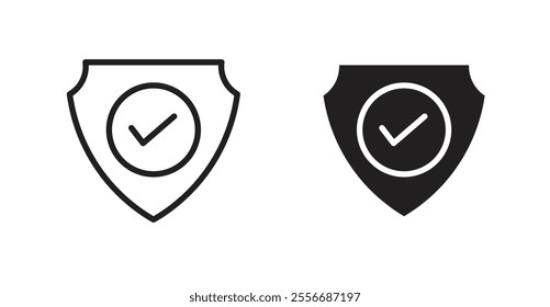 Security icon set in Thin line black color.