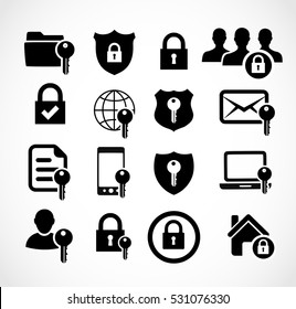 Security icon set vector 