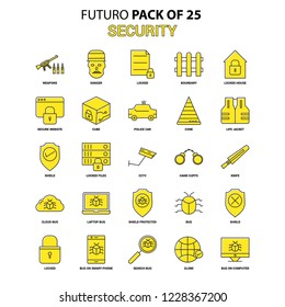 Security Icon Set. Yellow Futuro Latest Design icon Pack