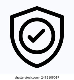 Security Icon, Shield, Protection Vector Icon, Lineal Isolated Vector Icon.