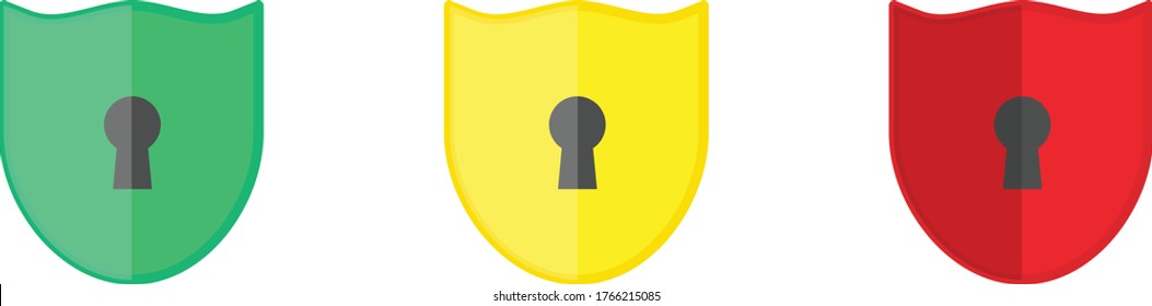 security icon - shield icon set - Filled flat sign, Protection shield symbol vector illustration for security app, anti virus, anti malware, web use