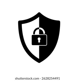 Security Icon silhouette vector flat illustration design.
