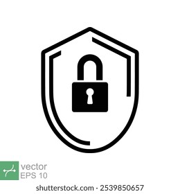 Security icon. Simple flat style. Shield secure, privacy protect, guarantee safe, network guard, safety concept. Vector illustration symbol isolated on white background. EPS 10.