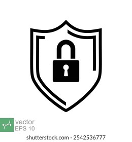 Security icon. Simple flat style. Shield secure, privacy protect, guarantee safe, network guard, safety concept. Vector illustration symbol isolated on white background. EPS 10.