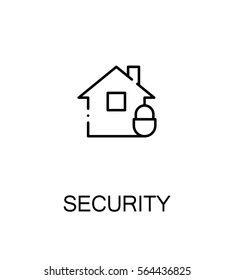 Security icon. Single high quality outline symbol for web design or mobile app. Thin line sign for design logo. Black outline pictogram on white background
