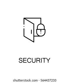 Security icon. Single high quality outline symbol for web design or mobile app. Thin line sign for design logo. Black outline pictogram on white background