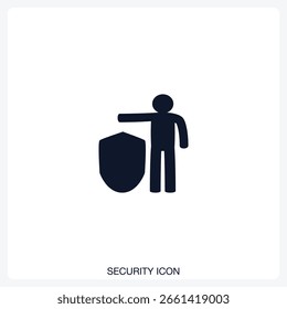 Ícone de segurança ícone de vetor sólido com um design arrojado e mínimo. Adequado para apresentações, sites, aplicativos, infográficos e vários projetos digitais ou de impressão.