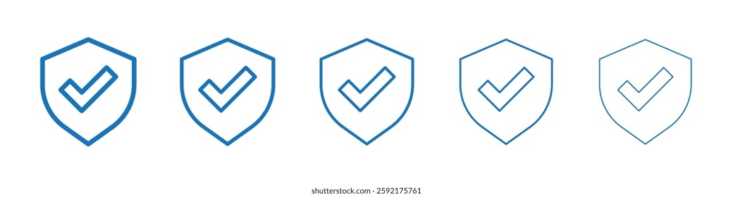 Security icon Symbol collection thin outline set