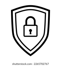 security icon symbol vector illustration. shield with padlock protection concept design isolated on white background. 