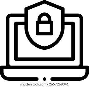 ícone de segurança. Design De Estilo Linear Fino Isolado Em Plano De Fundo Branco
