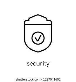 Security icon. Trendy modern flat linear vector Security icon on white background from thin line business collection, editable outline stroke vector illustration