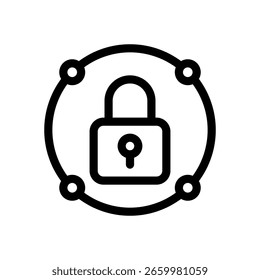 Vector De Iconos De Seguridad Del Conjunto De Líneas De Gestión Empresarial