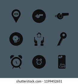 security icon. security vector icons set gift card, key, whistle and atm location