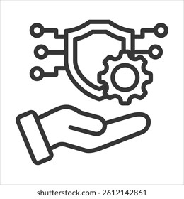 It Security Icon Vector Illustration Outline