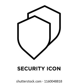 Security icon vector isolated on white background, Security transparent sign , line or linear sign, element design in outline style