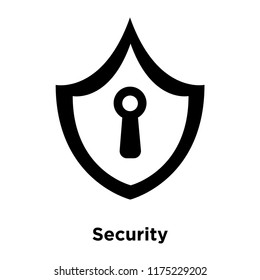 Security icon vector isolated on white background, logo concept of Security sign on transparent background, filled black symbol