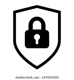 Security icon vector. Protect security illustration symbol. Shield logo.
