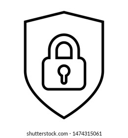 Security icon vector. Protect security illustration symbol. Shield logo.