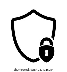 Security icon vector. Protect security illustration symbol. Shield logo.