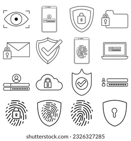 Security icon vector set. Protect illustration sign collection. Access  symbol or logo.