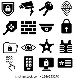 Security icon vector set. protection illustration symbol collection. password sign or symbol.