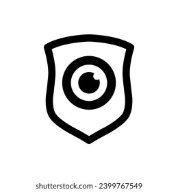 security icon vector shield with eye protect icon sign 