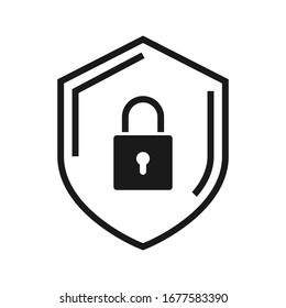 Security icon vector. Shield security symbol in trendy design