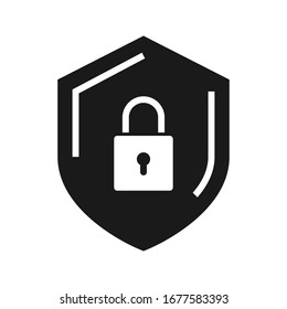 Security icon vector. Shield security symbol in trendy design