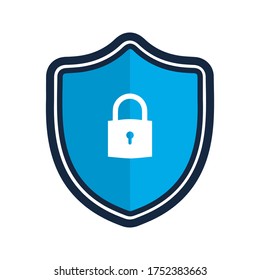 Security icon vector. Shield security symbol in trendy design.