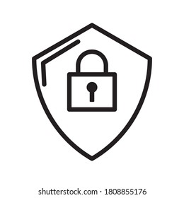 Security icon vector. Shield security symbol in trendy design on white background