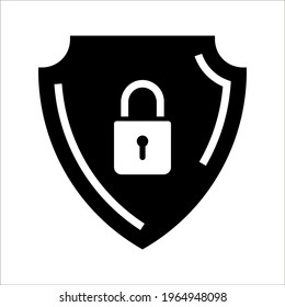 Security icon vector. Shield security symbol in trendy design on white bsckground. color editable