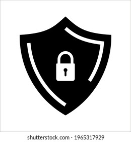 Security icon vector. Shield security symbol in trendy design on white bsckground. color editable