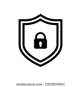 Security icon vector. Shield security symbol in trendy design on white bsckground. color editable