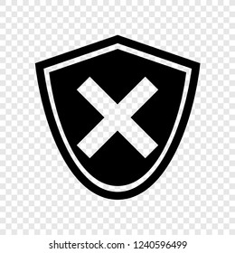 Security icon vector transparent grid