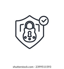 security icon. vector.Editable stroke.linear style sign for use web design,logo.Symbol illustration.