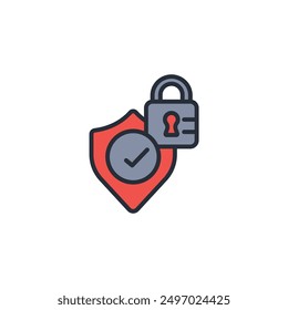 Security icon. vector.Editable stroke.linear style sign for use web design,logo.Symbol illustration.